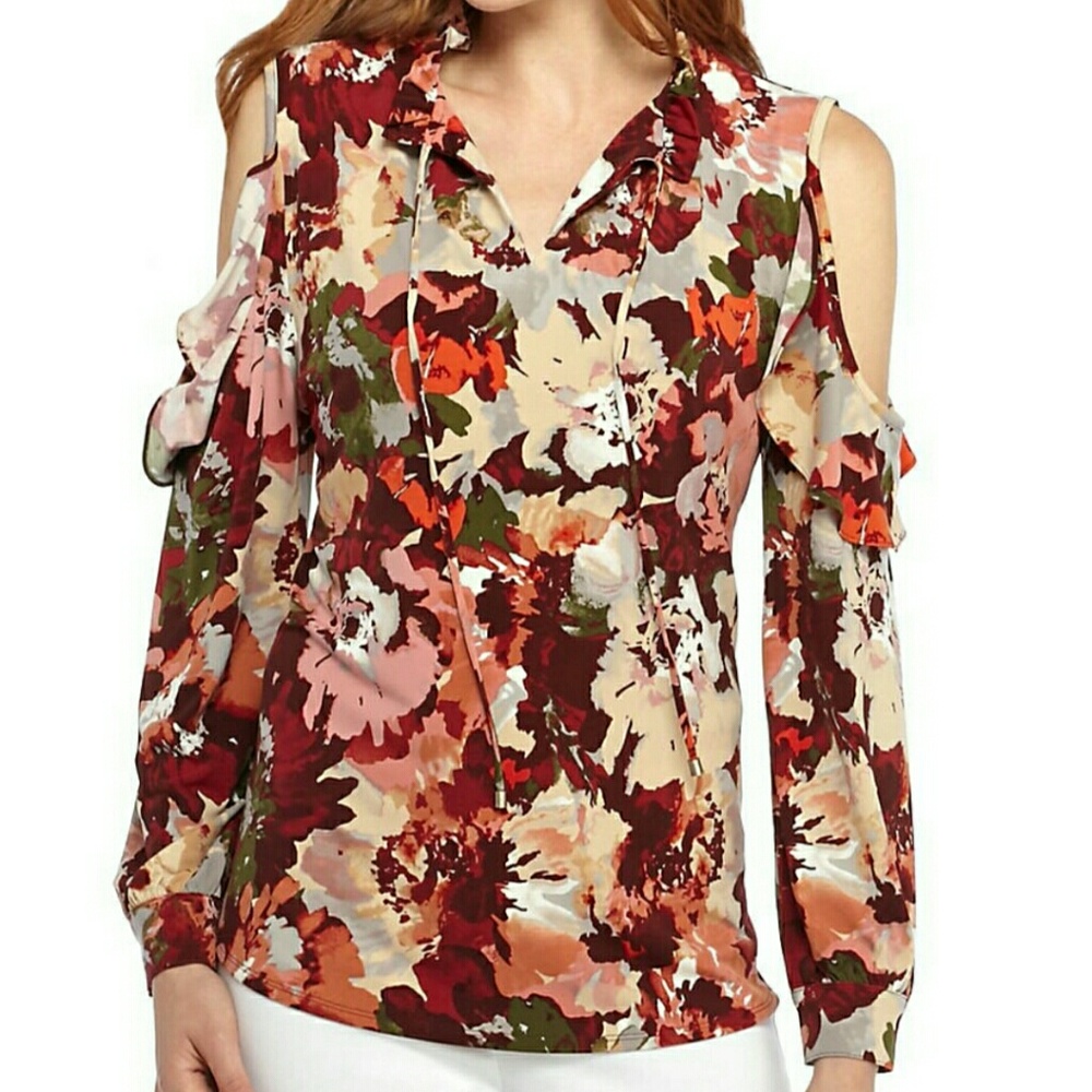 The Limited Floral Cold Shoulder Top